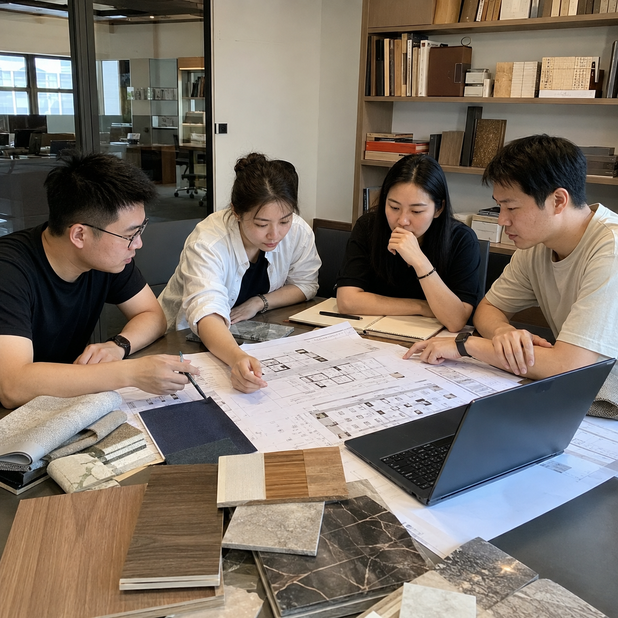 Lead project designer coordinating furniture requirements