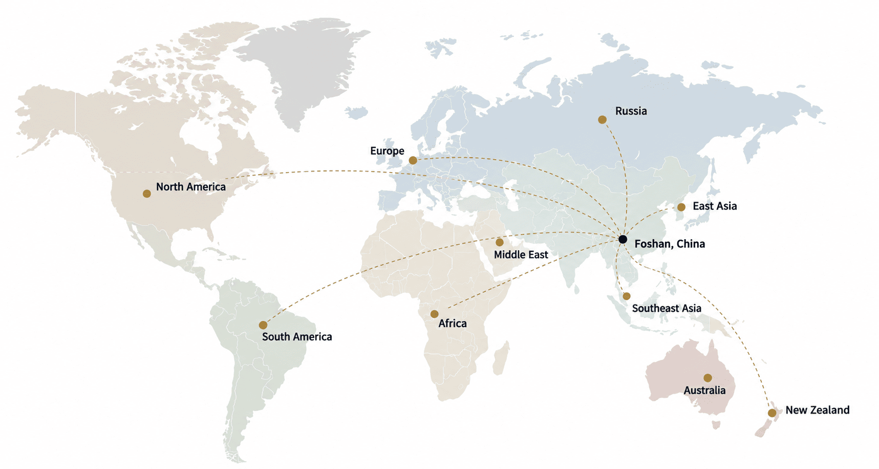 Craftell Home global project footprint map